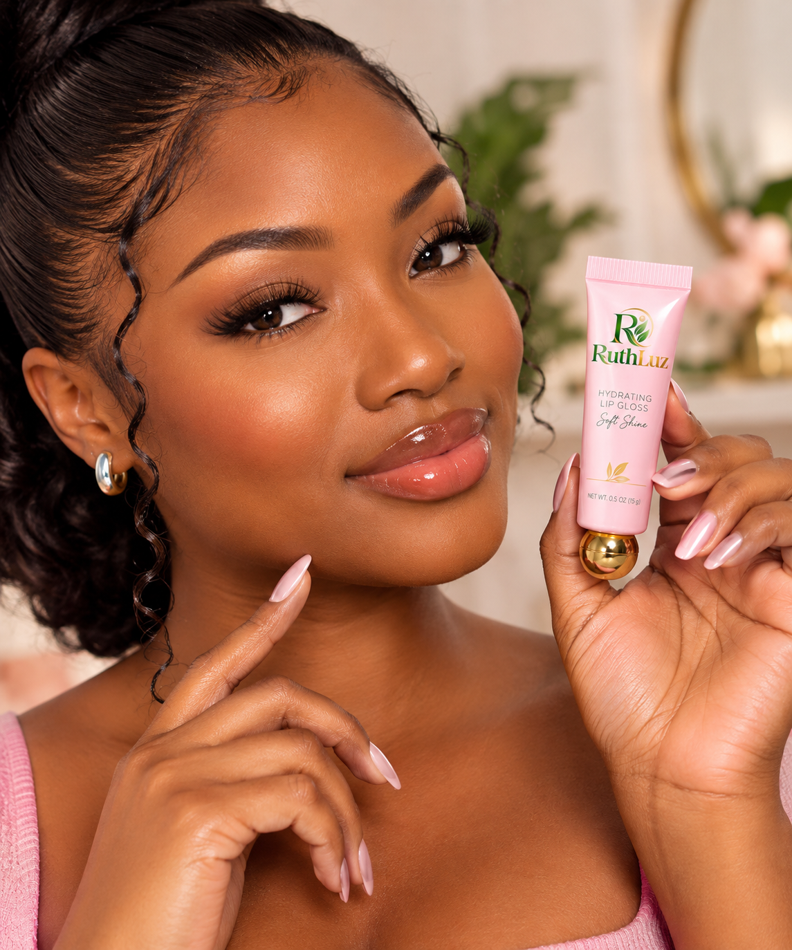 RuthLuz Hydrating Lip Gloss Soft Shine lifestyle image